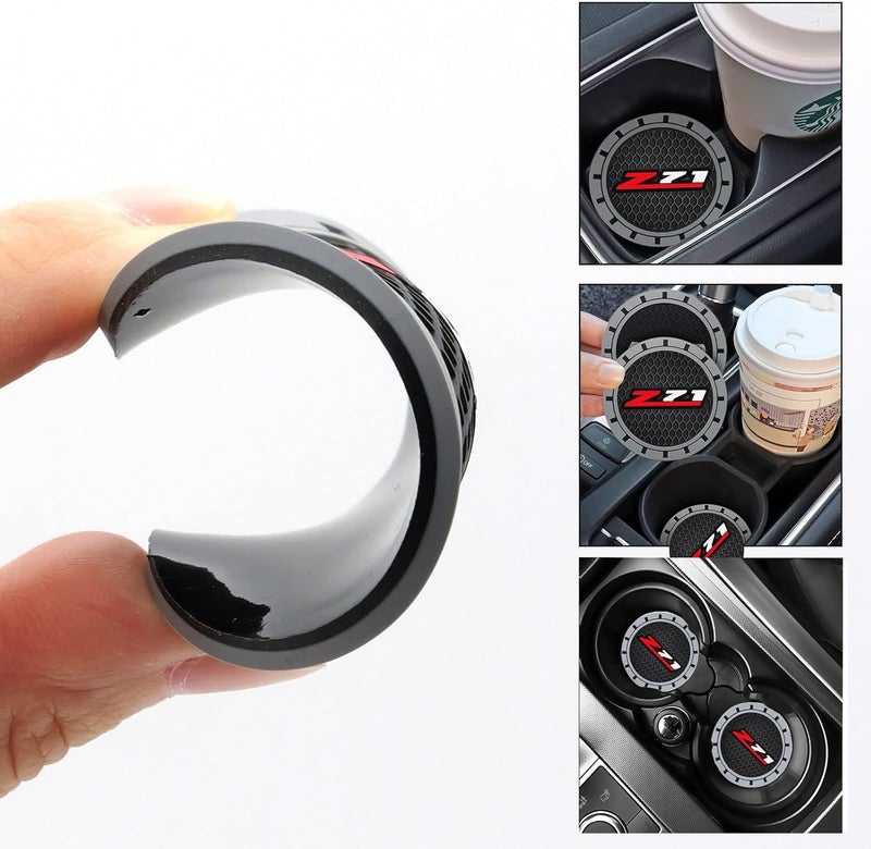 XIGRALUCK Car Cup Coaster for Chevy Z71 Recessed Silicone Cup Holder Coaster Interior Accessories 2.75in 2Pieces - Image 3